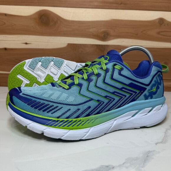 Hoka One One Clifton 4 Blue Running Shoes (1016724 SBSTW) Women's Size 11 - Picture 1 of 16